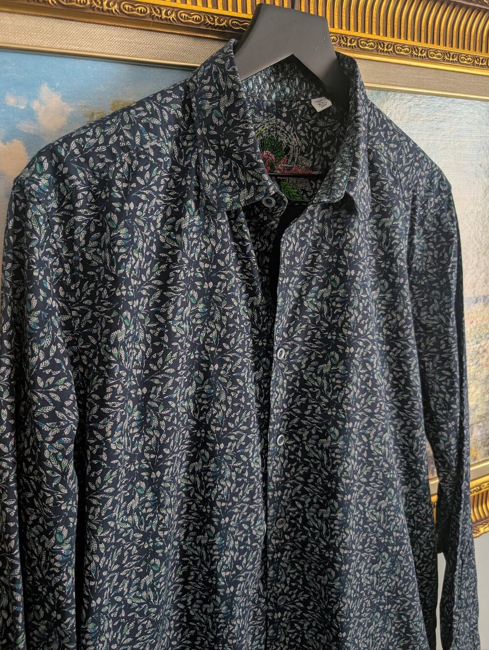 Robert Graham Navy Floral Print Button-Down Shirt